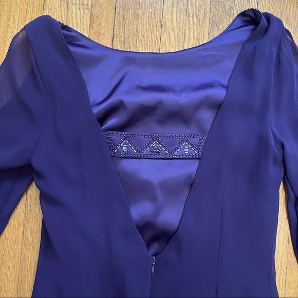Purple chiffon low back mini dress - Picture 4 of 6